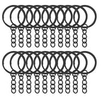 50Pcs Keychain Key Ring with Chain Bulk Split Key Chain,1.1 Inch Key Chains Parts with Open Jump Ring Connector for Jewelry Making Crafts (Black) - color: 50Pcs Black
