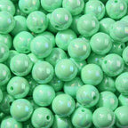 16mm Acrylic Bead 100pcs AB Mint Green Color Acrylic Bead Chunk Bubblegum Beads for DIY Crafting Necklace Bracelet Jewelry Making Keychain (Mint Green) - color: mint green