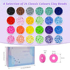 JQEEYGV Friendship Bracelet Kit, 2 Boxs 7300Pcs Clay Beads for Bracelet Making Kit with Number Letter Beads DIY Jewelry Charms Making Crafts Gifts for Girls Ages 6-12 - color: 7300Pcs 24Colors