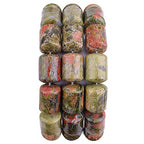 BEADIA Natural Unakite Cylinder Stone Loose Semi Gemstone Beads for Jewelry Making 10mmx14mm 38cm - color: Unakite, size: 10mm x 14mm