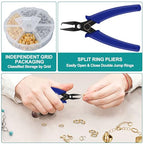 700Pcs Split Rings for Jewelry Making Silver and Gold Double Closed Jump Rings with Pliers for Necklaces and Bracelets 6mm 8mm 10mm