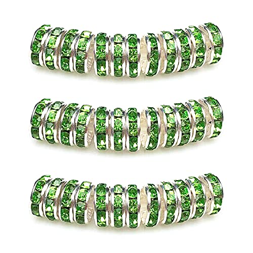 MJDCB Rondelle Spacer Beads Round Crystal Czech Rhinestone for Bracelets Necklaces Jewelry Making Accessories (Fruit Green,10mm/100pcs) - color: Fruit Green, size: 10mm/100pcs