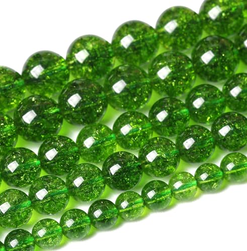 4MM Green Peridot Crystal Quartz Beads Natural Gemstone Beads Round Loose Beads for Jewelry and Bracelets Making 180pcs 2 Strands 32" - color: Green Peridot, size: 4mm