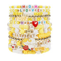 Twinfree Bohemia Beaded Bracelet for Women, Polymer Clay Stretch Bracelets - color: color 23