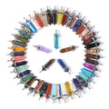 Justinstones Crystal Healing Hexagonal Point Chakra Reiki Pendant Beads Lot - color: 24pcs Mixed