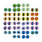 Julie Wang 20pcs Mixed Style Dragon Eyes Glass Cabochon Dome for Adult Crafts Making Jewelry Cameo Pendant Settings 25mm - size: 25MM-20PCS
