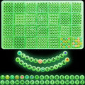 Looconi 1400pcs Letter Beads Glow in The Dark 7x4mm Black Alphabet A-Z and Smiley Heart Beads for Jewelry Bracelet Making - color: Glow-White