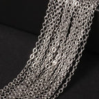 [66 Feet/ 20M] Stainless Steel Chain Bulk, 2.5mm 304 Stainless Steel Chains Flat Cable Link Chain Bulk for Jewelry Making DIY Craft - color: Stainless Steel, size: 2.5mm width