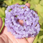 400pcs Natural Chip Stone Beads for Jewelry Making Lavender Amethyst 5-8mm Irregular Gemstones Healing Crystal Loose Rocks Bead Hole Drilled for Ring Earrings Necklace Bracelet Making DIY Art Crafts - color: Lavender Amethyst (2 Strands-62")