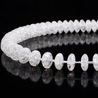 RUBYCA Natural AAA Grade Quartz Crystal Clear Rondelle Crackle Beads Jewelry Making (1 Strand, 10mm) - color: Rondelle Crackle, size: 10mm