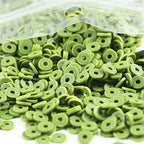 2000pcs Dark Grass Green Clay Beads for Bracelets Making, Flat Round Polymer Clay Beads 6mm Heishi Beads for Jewelry Making Earring Bracelets Necklace - color: Dark Grass Green 27