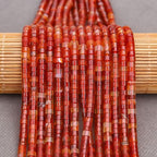 BONNY BOXX 150PCs Natural Carnelian Spacer Beads, Loose Semi Precious Flat Round Gemstone Heishi Disc Stone Beads for Beading Jewelry Making 4mm*2mm - color: Carnelian, size: 4MM*2MM