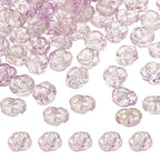 uxcell 50 Pcs Rose Beads, 0.55" Glass Flower Rose Charm Carved Loose Spacer Crystal Craft Beads for DIY Jewelry Making Bracelet Beading Projects Supplies, Light Purple - color: Light Purple