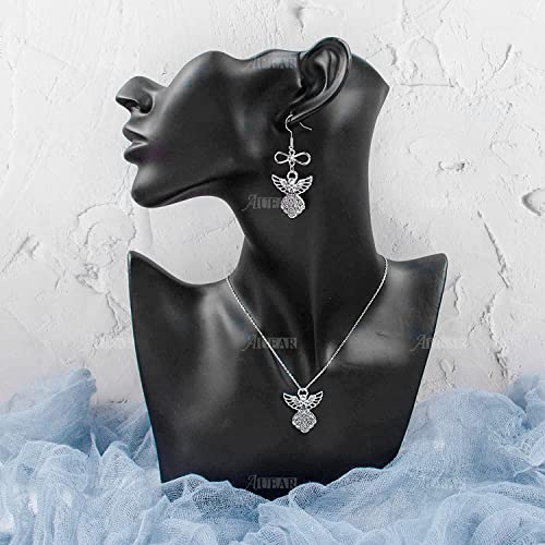 AUEAR, Antique Silver Angel Charms Pendants for DIY Jewelry Making Necklace Bracelet - color: Silver, size: 100 Pack