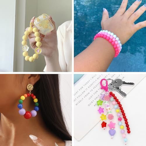 100 Pcs 11.5-12mm Bubblegum Beads Opaque Acrylic Chunky Loose Spacer Round Focal Beads for Jewelry Making Bracelet Necklace Keychain Craft Art Making,Hole:1.8mm,Antique White - color: Antique White