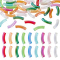 50 pcs Acrylic Tube Beads for Jewelry Making Rainbow Bangle Acrylic Beads Two Tone Curved Chunky Tube Bead for Bracelets Earring Crafts - color: Mixed Color-5