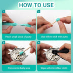 2 Watch Cleaning Putty Watchmaking Cleaning Putty Watch Cleaner Clay, w/ 10PCS Willow Sticks, Watch Repair Putty Tools for Wristwatch Wheel Pivot, Watchmaker Repair Kits for Jewelry Watches Cleaning