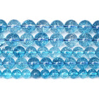 6mm 61pcs Blue Topaz Crystal Quartz Natural Stone Round Loose Beads for Jewelry Making DIY Bracelet Necklace Earrings - color: Blue Crystal, size: 6mm