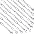 10 Pack Stainless Steel Paperclip Necklace Chains Bulk Classic Men and Women Paperclip Chain Necklace Set - color: Steel Color, size: 16inch (4x12mm)