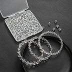 100Pcs Natural Stone Beads 6mm Crystal Quartz Round Gemstone Loose Beads with Elastic Bracelet String for Bracelets, Necklace, Jewelry Making - color: Clear Crystal Quartz, size: 6mm