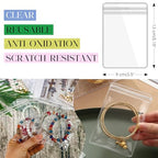 Bracelet Holder Travel Jewelry Organizer Case Transparent Jewelry Storage Book for Earring Necklace Ring with Small Clear Zippered Pouch - color: Pink,48 PCS Large Bags