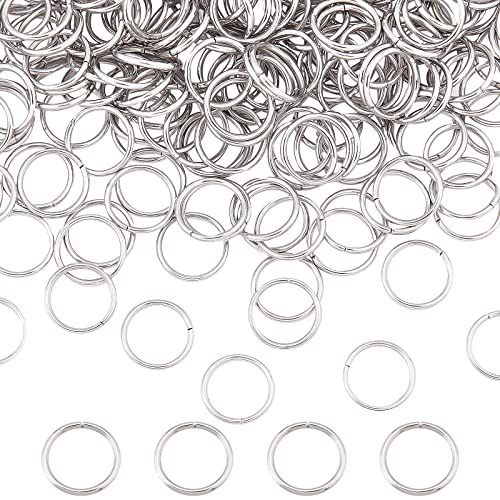 SUNNYCLUE 1 Box 310Pcs Stainless Steel Jump Rings 10mm Open Jump Ring Connectors Chainmail Jump Rings Bulk for Jewelry Making Keychain Bracelet Necklace Earrings Split Rings Charm DIY Supplies - color: Stainless Steel Color, size: 10mm