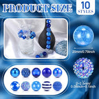 Ferreve 20 Pcs Chunky Bubblegum Beads 20mm Focal Pen Large Rhinestone Pearl Beads for DIY Beadable Pen School Jewelry Making Keychain Craft Making(Dark Blue) - color: Dark Blue