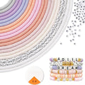 ADIIL 7200pcs Clay Beads Bracelet Making Kit, 6mm Polymer Heishi Beads for Jewelry Making, Friendship Bracelet Kit Birthday Gift for Adults Pink - color: Pink