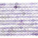 MJDCB 3mm Faceted Natural Lavender Amethyst Round Loose Beads for Jewelry Making DIY Bracelet Necklace - color: Lavender Amethyst