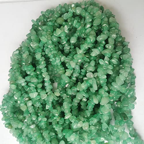 90 Inches Green Aventurine Irregular Shaped Crystal and Healing Tumbled Chip Stone Beads for Jewelry Making - color: Green Aventurine