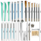 24Pcs Polymer Clay Tools Supplies Kit Roller Pin Sculpting Clay Cutters for Earring Jewelry Acrylic Roller Modeling Precision Knife Set Needle Detail - color: 24 Pcs