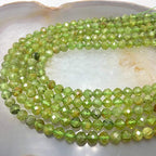 Natural Peridot Faceted Round Size 3mm 15.5" Strand