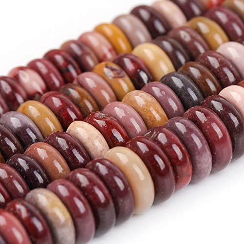 JOE FOREMAN 2x6mm Natural Mookaite Jasper Jasper Stone Heishi Disc Rondelle Spacer Beads for Jewelry Making Full 15" Strand Energy Stone Healing Power Crystal - color: Mookaite Jasper