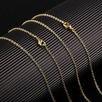 Wholesale 12 PCS Gold Plated Brass Flat Cable Chain Finished Necklace Chains Bulk for Jewelry Making (18 Inch(1.5MM)) - color: Gold, size: 18 Inch-0.059 Inch