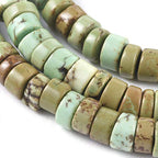 Craftdady 85Pcs 4mm Natural Turquoise Heishi Coin Disc Stone Beads Flat Round Disk Gemstone Loose Beads for Jewelry Craft Necklace Bracelet Making Hole: 0.8mm - color: Dark Seagreen, 4mm