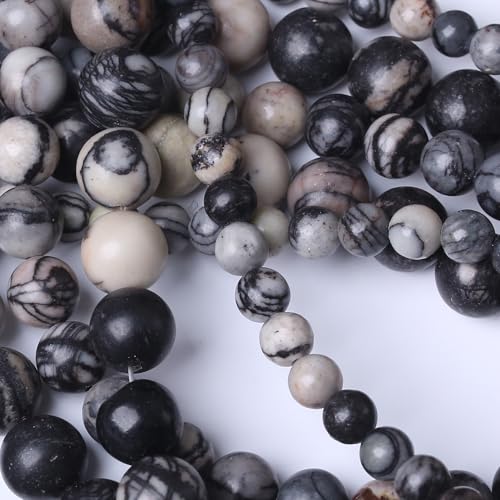Black Clathrite Stone Beads for Jewelry Making DIY Bracelet Necklace Jewelry Making 1 Strand 15.5inch 60PCS 6MM - color: Black Clathrite, size: 6MM