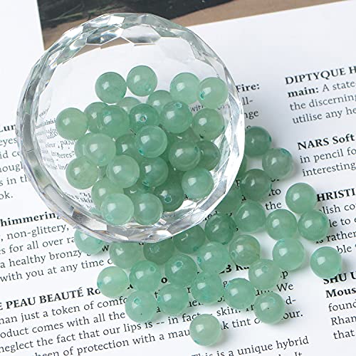 AD Beads 8mm Natural Round Loose Beads 110 Pieces, for Making 108 Mala Prayer Beads Necklace, Bracelet & Yoga Meditation, Jewelry Design (Green Adventurine) - color: Green Adventurine