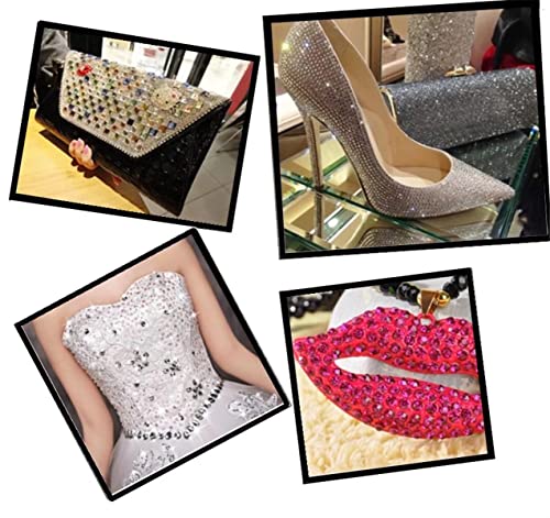 3000 Pieces SS6 2mm Flatback Rhinestones AB Clear Round Gems Crystals for Nail Art DIY Crafts Clothes Shoes Bags （Transparent AB） - color: Transparent AB, size: SS6/2mm