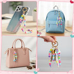 WATINC DIY Keychain Making Kit with Tools - 980PCS Craft Supplies with Charms, Alphabet Beads, Key Rings, Clips, Scissors to Make Bag Charms, Lip Gloss Organize Keychain, Jewelry Gifts for Teens