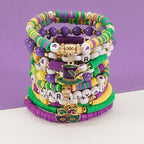 Twinfree Bohemia Beaded Bracelet for Women, Polymer Clay Stretch Bracelets - color: color 29