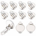 SUNNYCLUE 1 Box 50Pcs Clip on Earrings Findings Earring Cabochon Settings Stainless Steel Earring Converters Round Flat Back Tray Earring Clips for Non Pierced Ears Women Jewelry Making DIY Crafts - color: 50pcs Stainless Steel Earring Clips