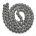 FASHEWELRY 200Pcs Transparent Frosted Glass Bead 4mm Matte Crystal Glass Loose Beads for DIY Jewelry Making (Gray) - color: Gray