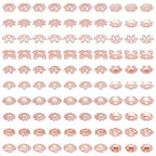 PH PandaHall 100pcs 10 Styles Bead Caps Flower Bead Caps 6/7/8mm Spacer Beads Flower Bracelet Beads Flat Spacers Rose Gold Brass Bead for Jewellery Making Friendship Bracelet Making DIY Crafts - color: Rose Gold