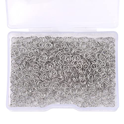 BEADIA Platinum Plated Jump Rings Non Tarnish 4mm 900pcs for Jewelry Making Findings - color: Platinum, size: 0.5x4mm