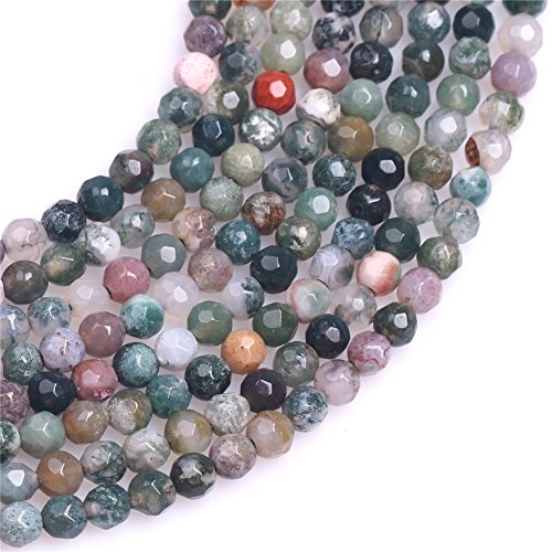 Indian Agate Beads for Jewelry Making Natural Gemstone Semi Precious 4mm Round Faceted 15" JOE FOREMAN - color: 4mm/faceted indian agate