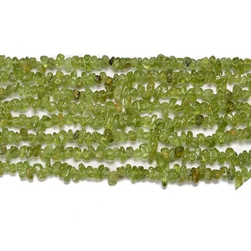 3-5mm Natural Green Peridot Gemstone Chips Loose Beads Semi Precious for Jewelry Making DIY Handmade Craft Supplies 1 Strand per Bag Approxi 32" - color: Green Peridot