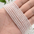 AD Beads Natural Gemstone Diamond-Cut Micro-Faceted Round Tiny 4mm Small Round for DIY Necklace Jewelry Making Beads (Clear Crystal) - color: Clear Crystal