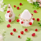 Craftdady Fruit Dangle Charms Pendants Cute Resin Food Pendants Apple Orange Pineapple Strawberry Pendants Lovely Vegetable Mushroom Charms for DIY Craft Earring Bracelet Necklace Jewelry Making - color: Red
