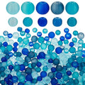 PH PandaHall 5 Colors Blue Glass Beads 350pcs Frosted Beads 2 Sizes Matte Crystal Beads 6/8mm Round Loose Beads Bracelet Beads Craft Beads for Jewelry Making Summer Boho Bracelets Necklaces Earring