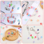 100PCS Glass Bellflower Beads, Colorful Trumpet Flower Beads for Jewelry Making, Cute Floral Beaded Charms for DIY Necklace, Earrings, Bracelets, Crafts (11mm)